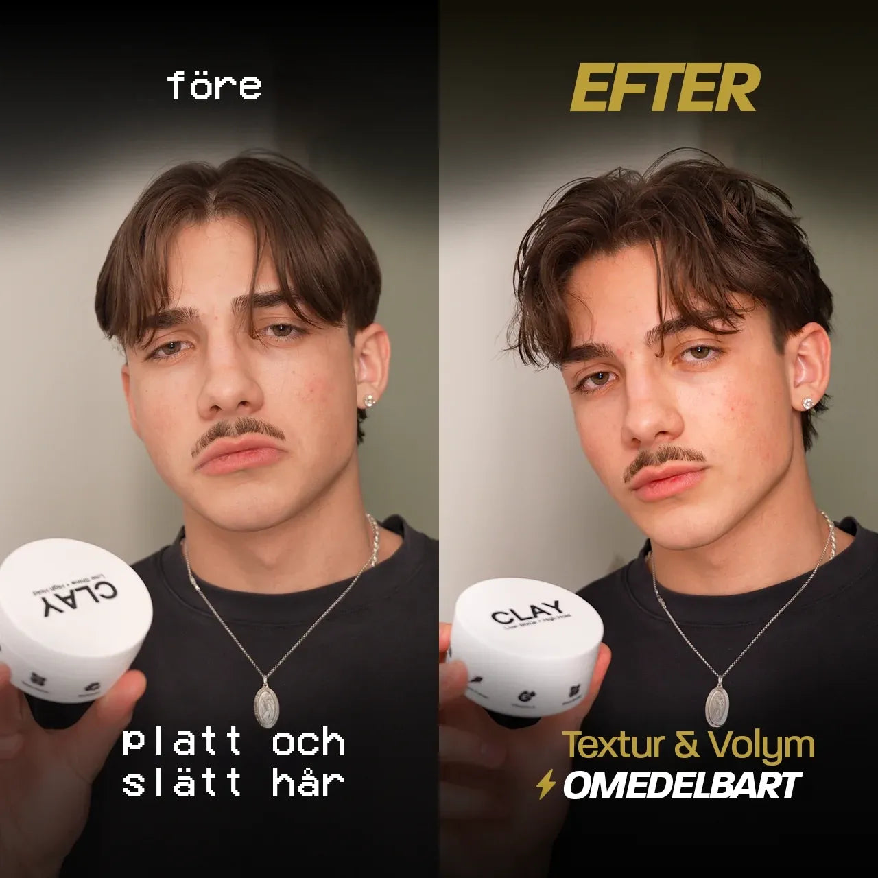 Hårlera före och efter resultat - herrfrisyr transformation