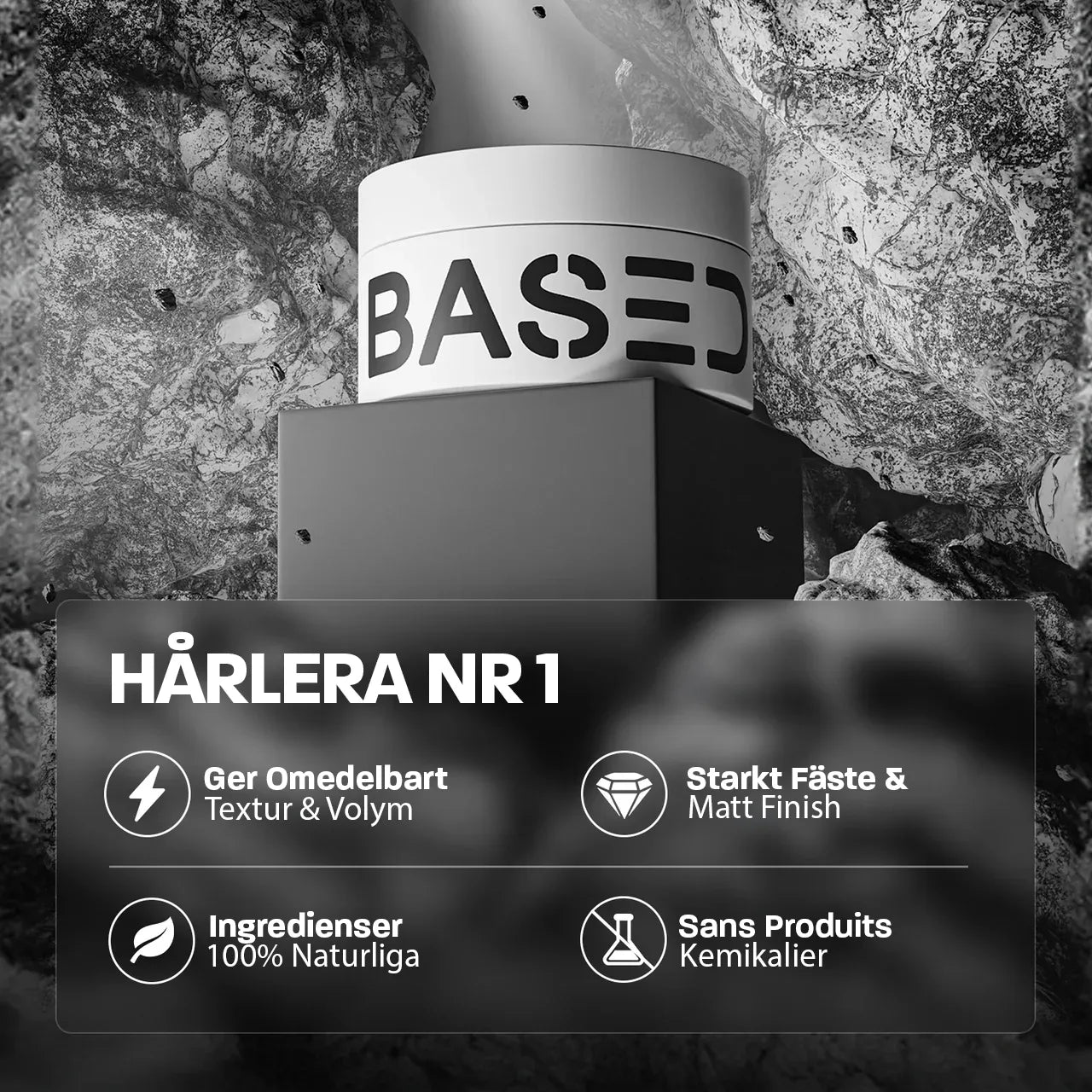 Hårlera för män - BASED naturlig matt finish styling produkt