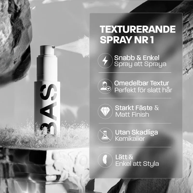 Texturerande spray presentation - naturlig hårstyling produkt